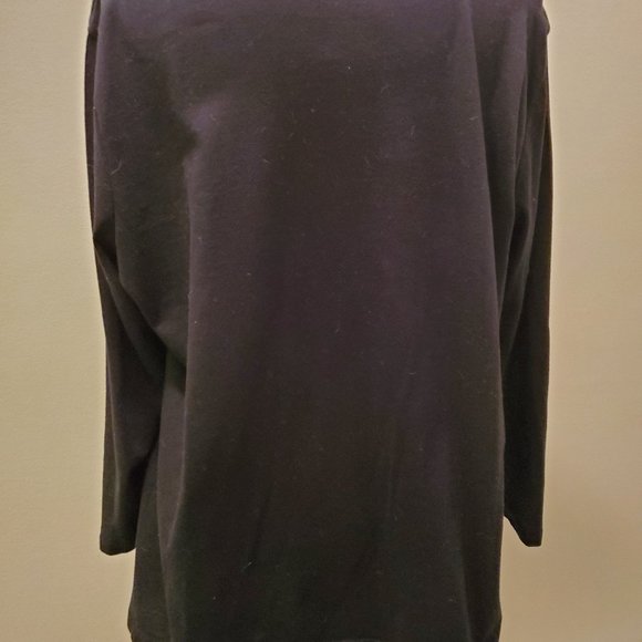 Black & Tan Embroidered  Peasant Top - Picture 3 of 4